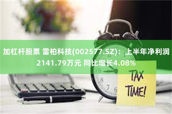 加杠杆股票 雷柏科技(002577.SZ)：上半年净利润2141.79万元 同比增长4.08%