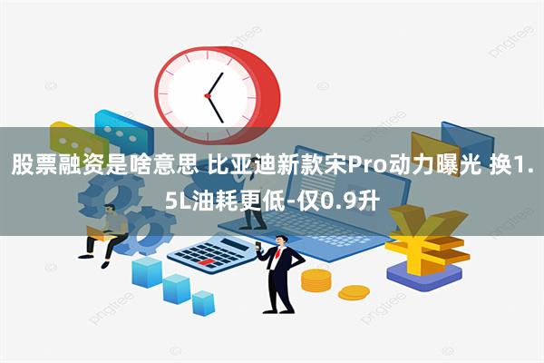 股票融资是啥意思 比亚迪新款宋Pro动力曝光 换1.5L油耗更低-仅0.9升