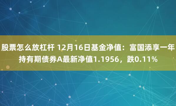 股票怎么放杠杆 12月16日基金净值：富国添享一年持有期债券A最新净值1.1956，跌0.11%