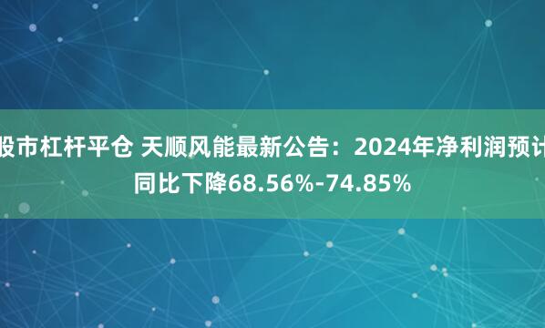 股市杠杆平仓 天顺风能最新公告：2024年净利润预计同比下降68.56%-74.85%