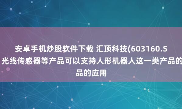 安卓手机炒股软件下载 汇顶科技(603160.SH)：光线传感器等产品可以支持人形机器人这一类产品的应用